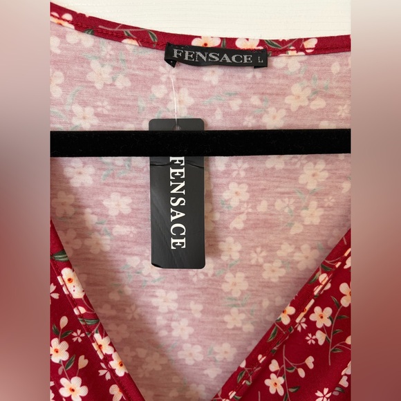 Floral Red Mini Dress - Picture 2 of 3